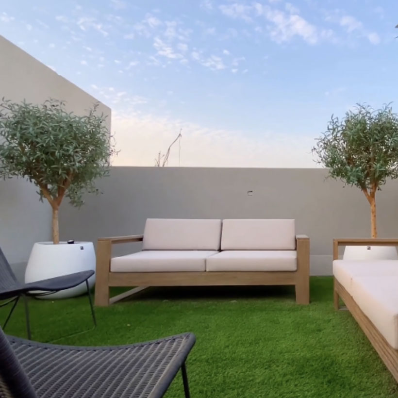 Transform your balcony or rooftop with synthetic grass.